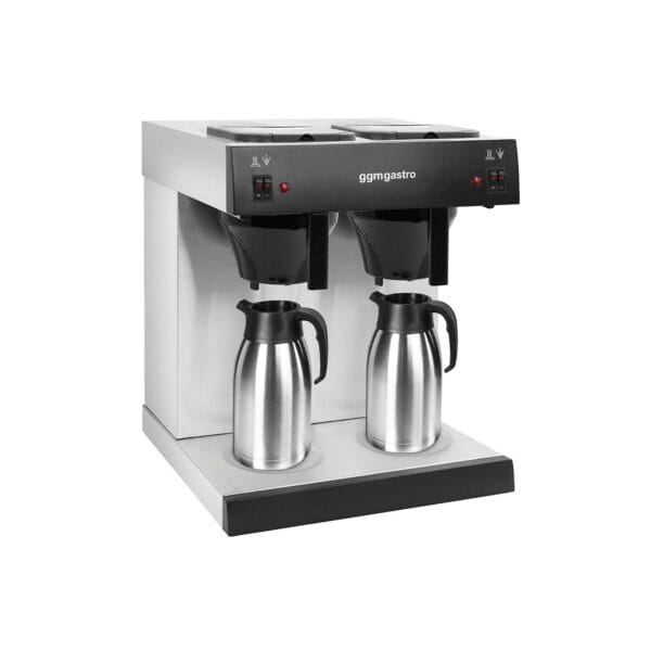 Kávovar na filtrovanú kávu - 2 x 2 litre - 2,8 kW - s 2 platňami - vrátane 2 2-litrových izolovaných kanvíc – Obrázok 7