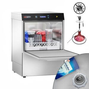 Dvojstenná umývačka riadu SHISHA - Digitálna - 4,9 kW - vrátane odvápňovača - s čistiacim prostriedkom, leštidlom a vypúšťacím čerpadlom