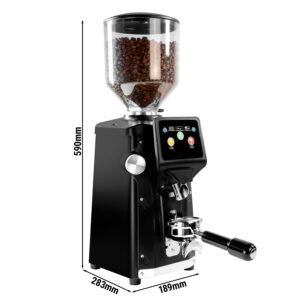 Mlynček na kávu - 1,2 kg - plochý mlecí kotúč Ø 65 mm - automatická detekcia portafiltra - čierny