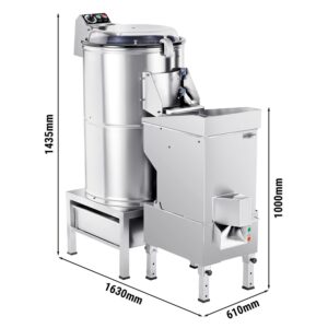 Elektrická škrabka na zemiaky - 600 kg/h - 1,5 kW - 400 V - vrátane krájačky zemiakov