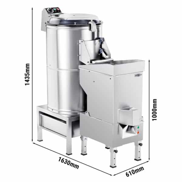 Elektrická škrabka na zemiaky - 600 kg/h - 1,5 kW - 400 V - vrátane krájačky zemiakov