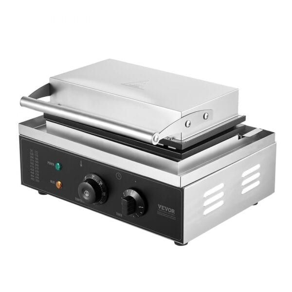 Komerčný vaflovač , 1550 W, nepriľnavý vaflovač z nehrdzavejúcej ocele s reguláciou teploty a času, rukoväť, pre reštaurácie, pekárne, snack bary, rodinný s 10 obdĺžnikovými vafľami – Obrázok 4