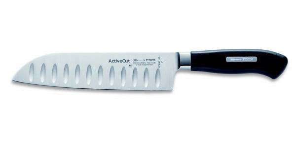 Santoku so špeciálnym výbrusom, kovaný zo série Dick ACTIVE CUT v dĺžke 18 cm