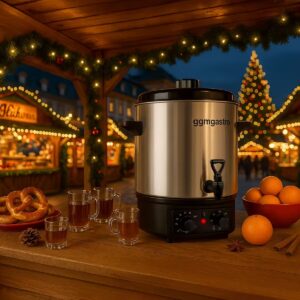 Kanvica na vodu a varené víno/ Varník - 27 litrov - 1,8 kW - nerezový - s vypúšťacím kohútikom a časovačom