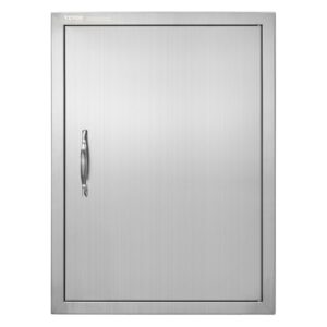 Prístupové dvierka ku grilu  508 x 686 mm, Jednoduché vonkajšie kuchynské dvierka, Zapustené dvierka z nehrdzavejúcej ocele, Zvislé nástenné dvierka s úchytkou, pre grilovací ostrovček, grilovaciu stanicu, vonkajšiu skrinku