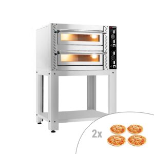 Elektro Pizzaofen - 4+4x 34cm - Manuell - inkl. Untergestell