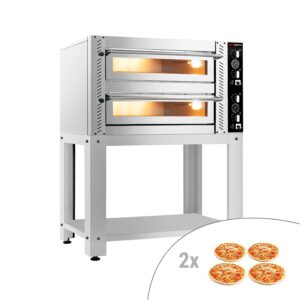 Elektrická pec na pizzu – 4+4 x 34 cm – Manuálna – vrátane podstavca