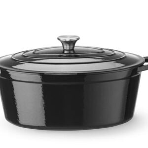Liatinový smaltovaný kastról  6,88L   Čierna, 405x255x(H)134mm