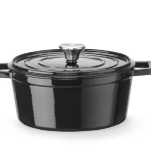 Liatinový smaltovaný kastról,  3,7L, Čierna, 317x240x(H)105mm