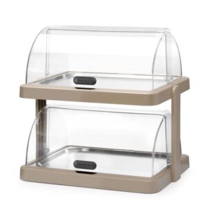 Dvojitá chladiaca vitrína s rolovacím vrchom Duo UNIQ, , béžová, 480x355x(V)480mm, obdĺžniková