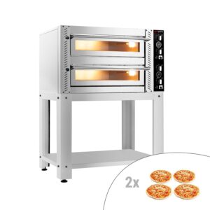 Elektrická pec na pizzu – 4+4 x 34 cm – Manuálna – vrátane podstavca
