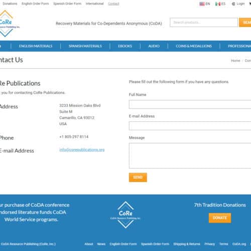 Web Design Portfolio CoRe Publications