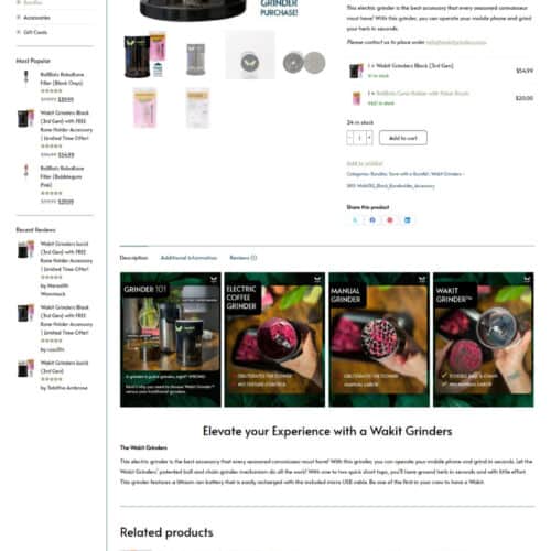 Web Design Portfolio Wakit Grinders