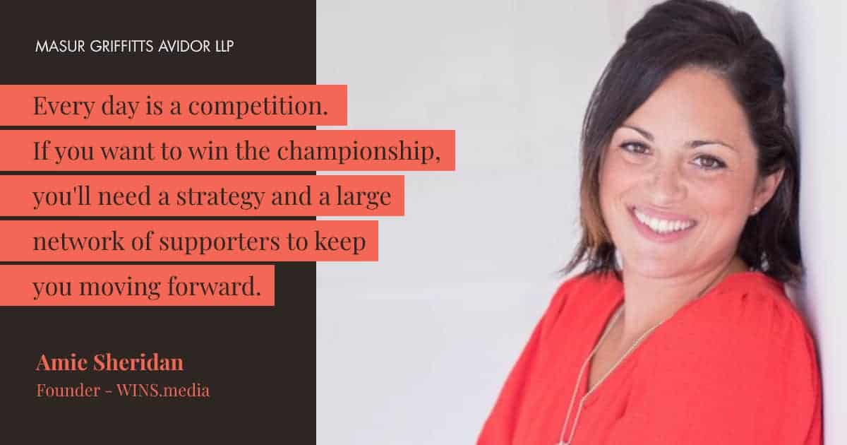 photo of Amie Sheridan with a quote