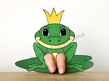 Frog prince finger puppet template printable animal craft activity for kids