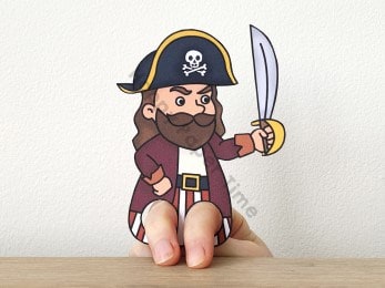 Pirate captain finger puppet template printable craft activity for kids