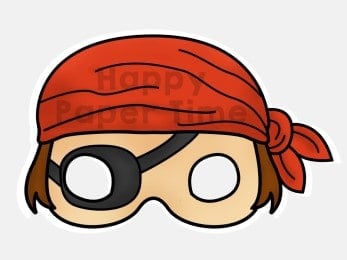 Pirate mask paper printable costume crafting activity for kids