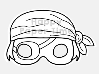 Pirate mask paper printable costume coloring crafting activity for kids