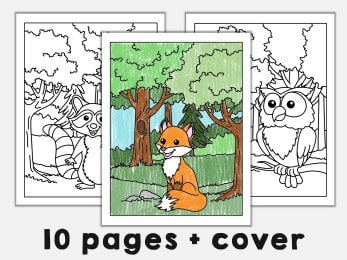 Forest animals coloring pages printable woodland craft activity for kids