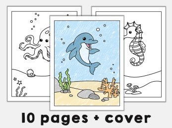 Ocean animals coloring pages printable craft activity for kids