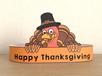 Thanksgiving paper crown costume craft printable template for kids