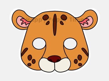 Leopard jaguar paper mask jungle safari animal costume craft activity for kids