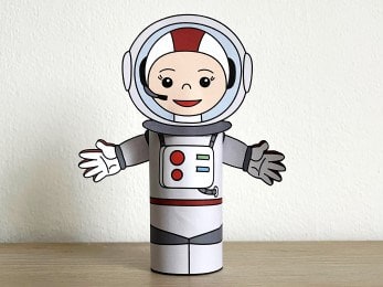 Astronaut toilet paper roll printable space craft activity for kids