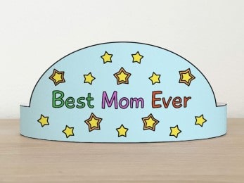 Mother's Day paper crown printable craft gift for kids
