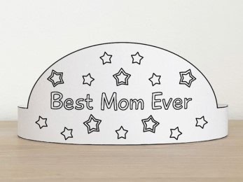 Mother's Day paper crown printable coloring craft gift for kids