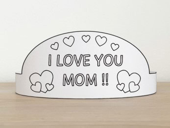 Mother's Day paper crown printable coloring craft gift for kids