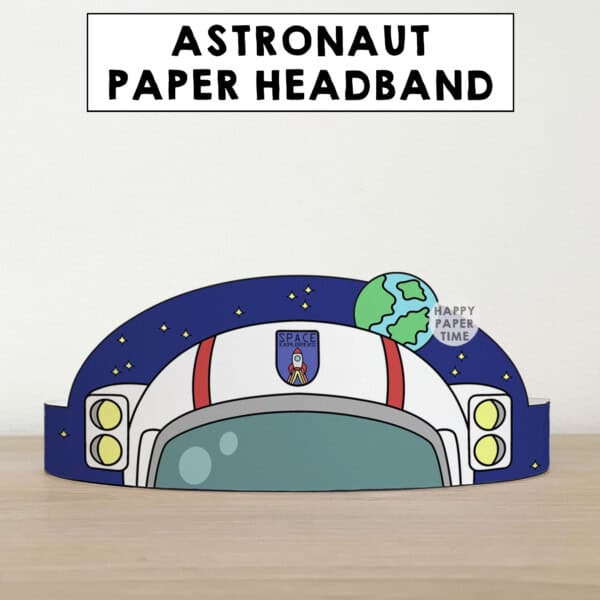 Astronaut space helmet crown printable community helpers Career Day template paper craft for kids