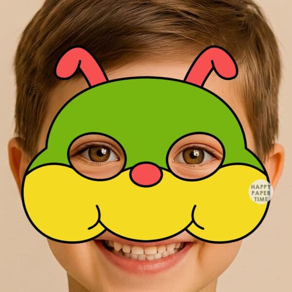 caterpillar mask paper template printable craft activity for kids