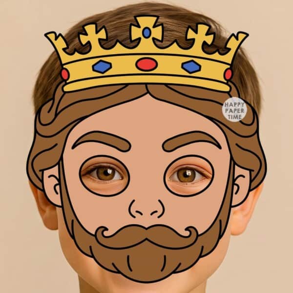 king mask paper template printable craft activity for kids