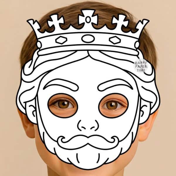 king mask paper template printable craft activity for kids