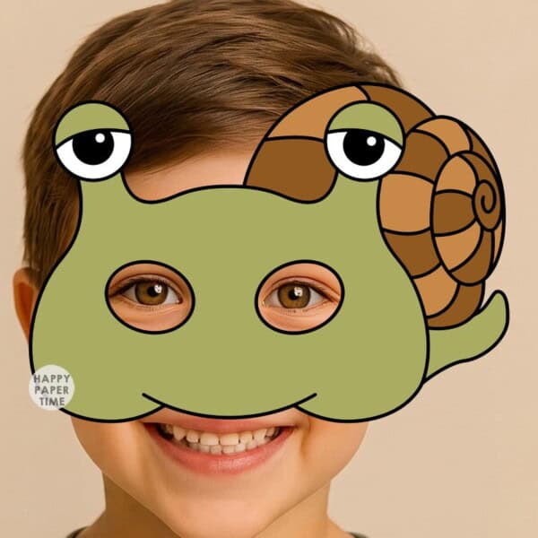 snail mask paper template printable craft activity for kids