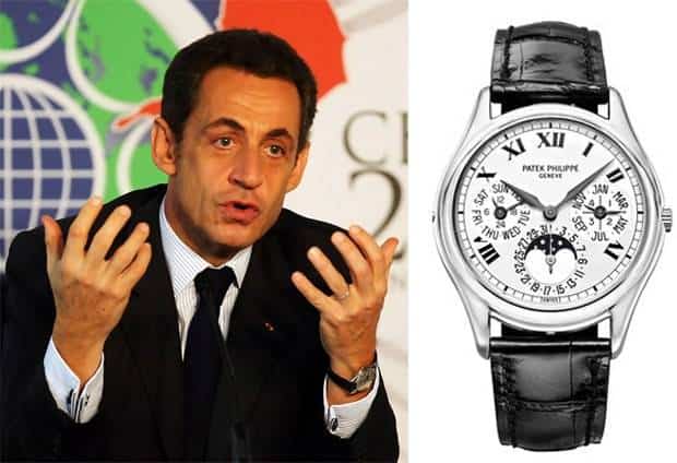 Nicolas Sarkozy Spotted Wearing Patek Philippe Perpetual Calendar White Gold 3940G