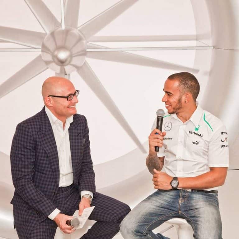 Lewis Hamilton Makes Surprise Appearance at IWC Exhibition