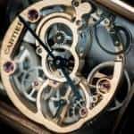 Cartier Tank Louis Cartier Skeleton Sapphire Watch SIHH 2015 Close Up