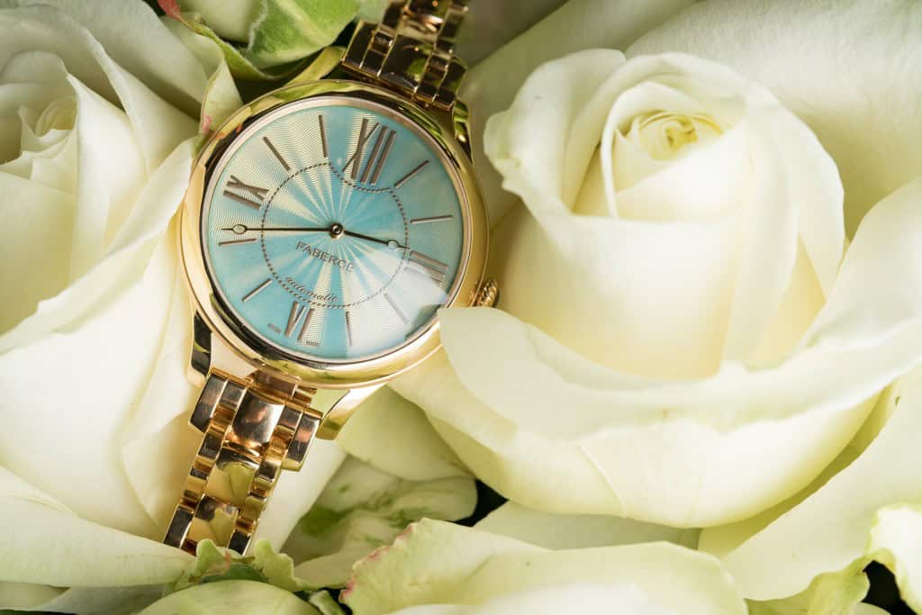 Lady Fabergé 36mm 18-carat Yellow Gold Turquoise Enamel Dial Watch
