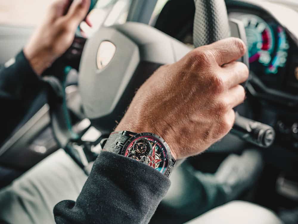 A perfect match; Their unique approach made Roger Dubuis able to partner with other brands that like to push the envelope, such as Lamborghini and Pirelli