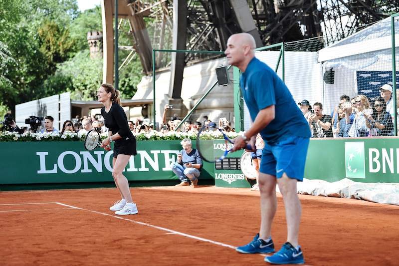 Stefanie Graf and Andre Agassi take to the court to challenge the Longines Future Aces