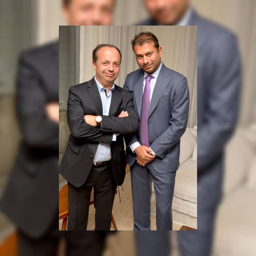 Christophe Claret (left) and Kamal Hotchandani, CEO of Haute Living/Knockoff Watches Wholesale
