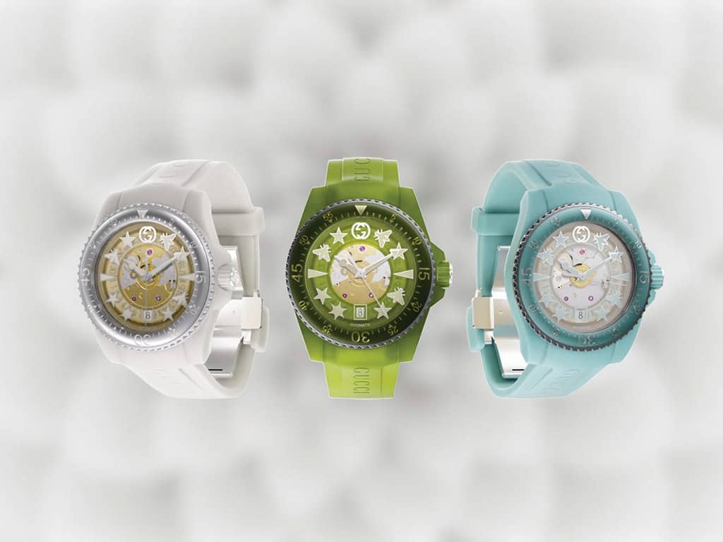 Haute News: Gucci Adds Four New Bio-Based Timepieces To Its Dive Collection