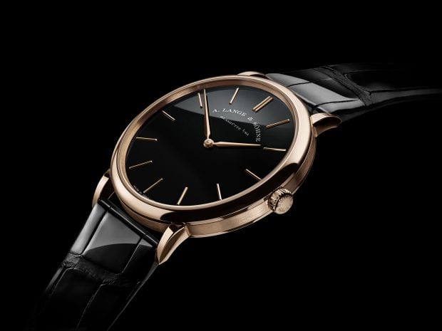 A. Lange & Söhne's Saxonia Thin Returns in Platinum and Honeygold®