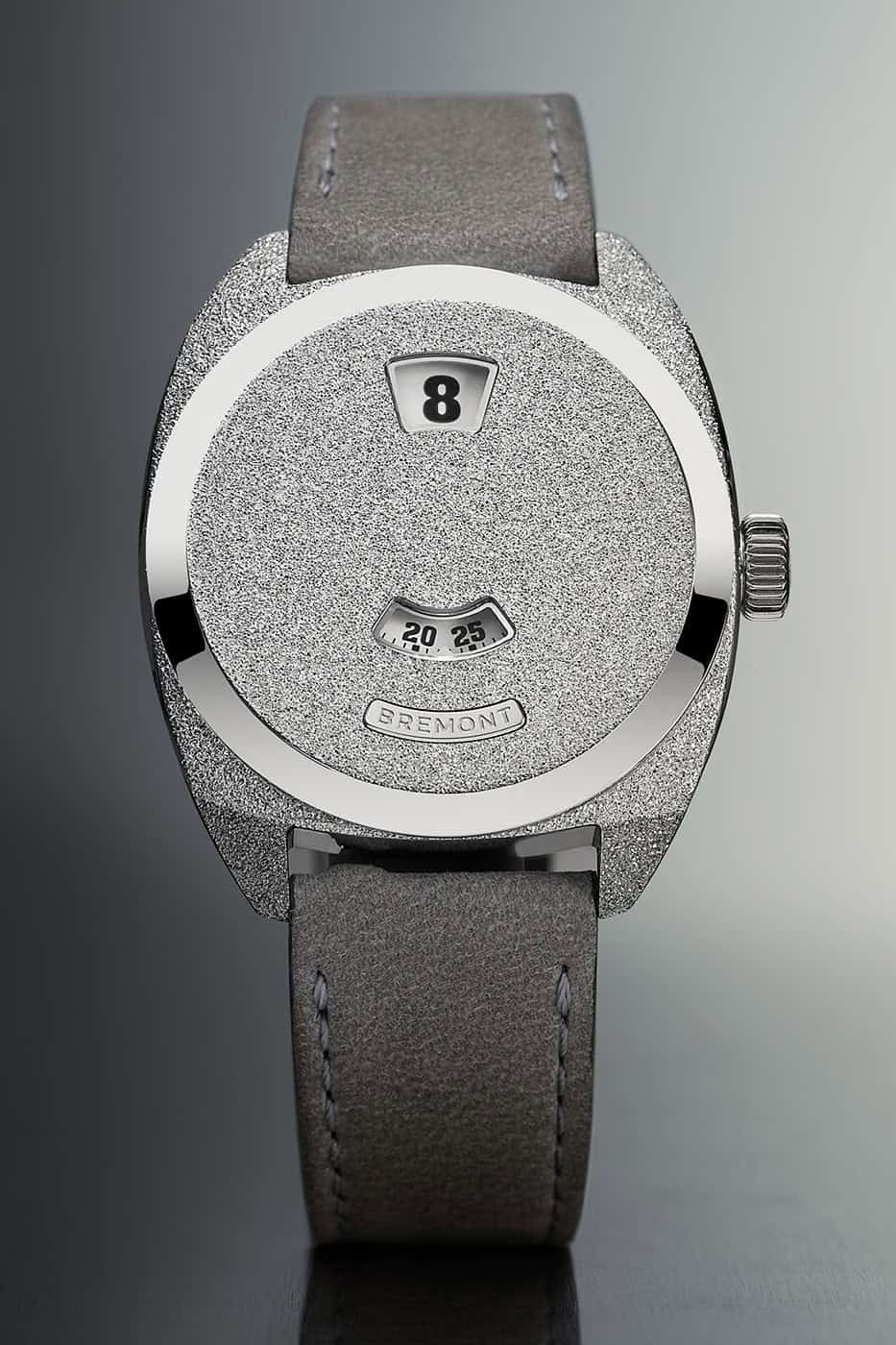 Bremont Terra Nova 35 Jumping Hour Frosted watch with textured 904L steel case