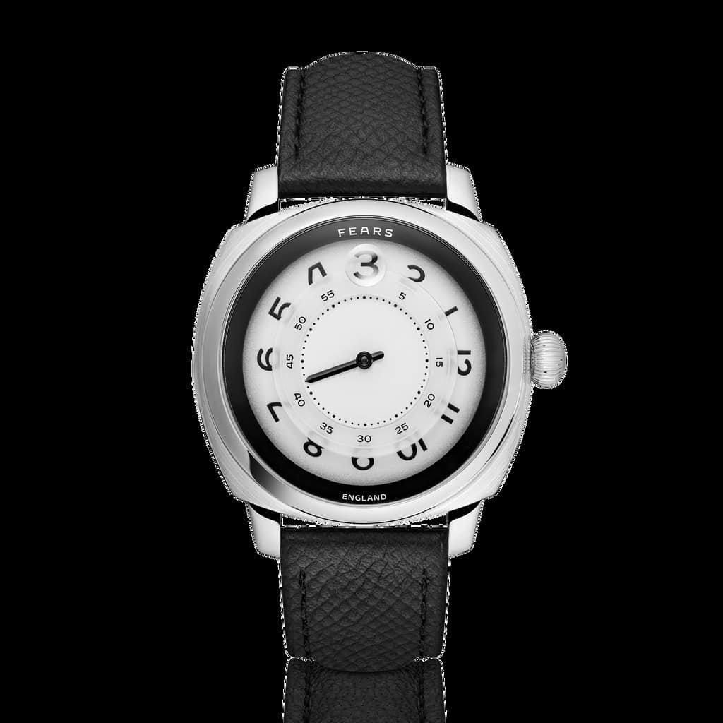 Fears Brunswick 40.5 Jump Hour Ultimus watch with luminous white and black dial