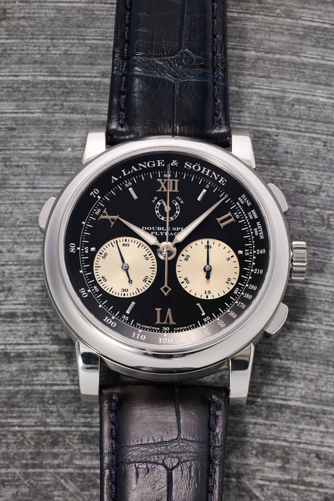 A. Lange & Söhne Double Split Ref. 404.035 in platinum with black dial and silver subdials