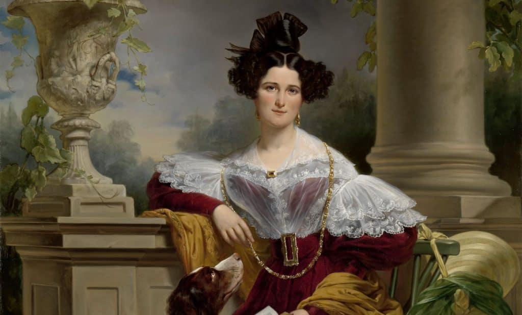 Portrait of a noble lady by Jan Adam Kruseman 1833