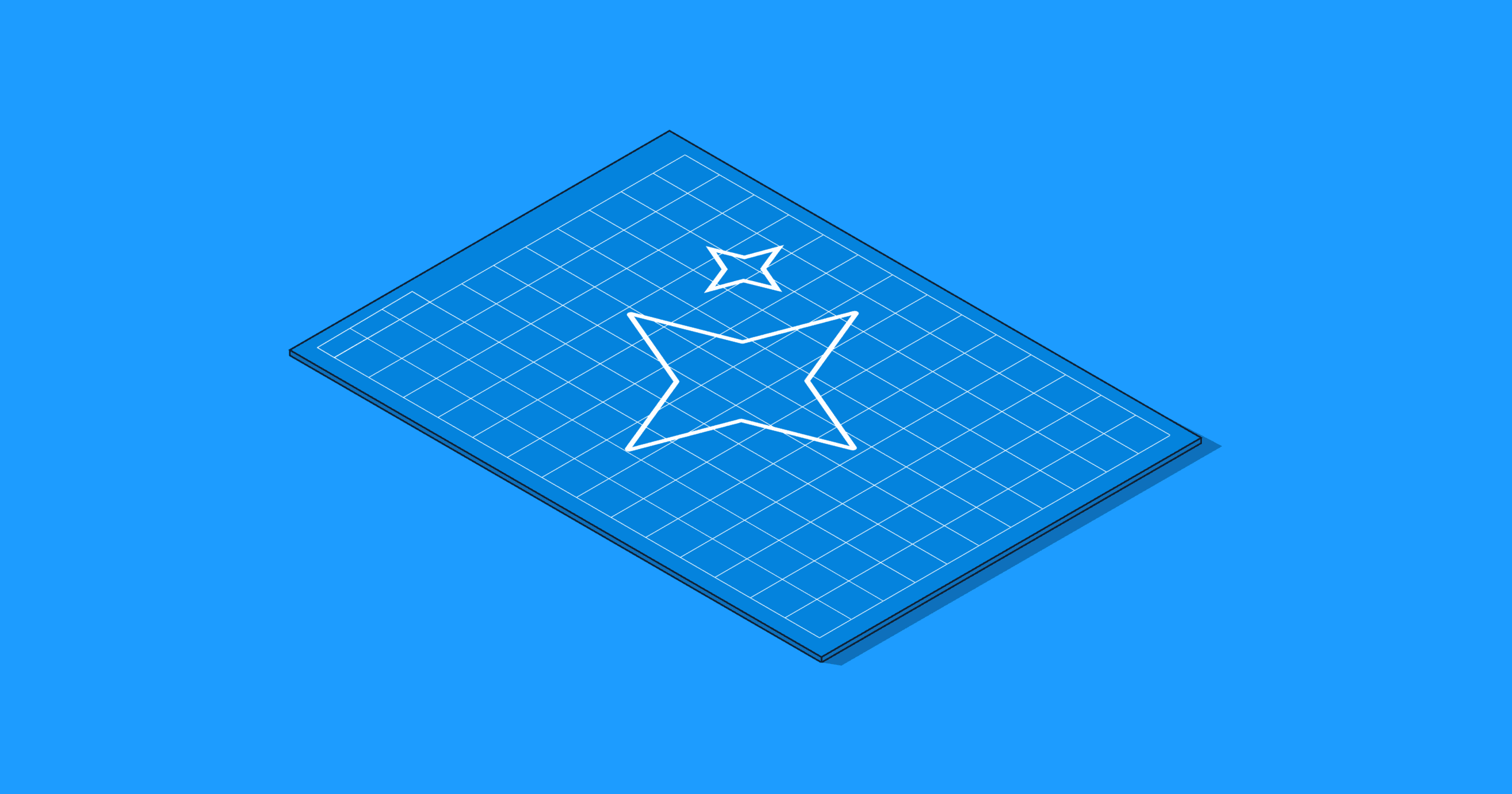 Al illustration of a map with magic stars on a blue background.