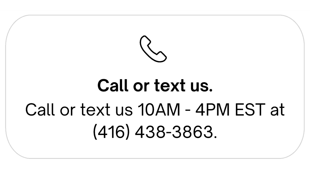 Contact phone number: (416) 438-3863